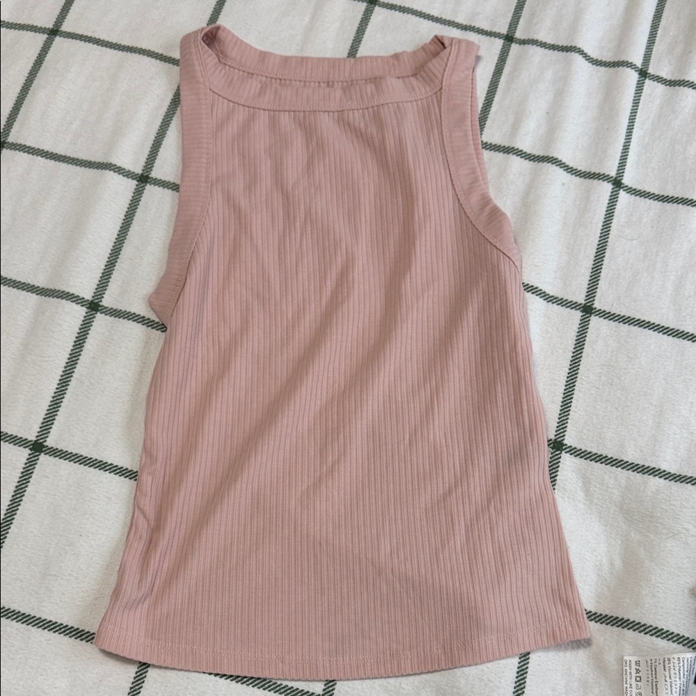 SHEIN Ribbed Mauve Tank Top